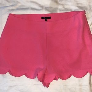 Scalloped hot pink shorts